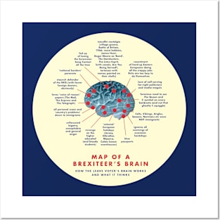 THE BREXIT BRAIN MAP - MAP OF A BREXITEER'S BRAIN Posters and Art